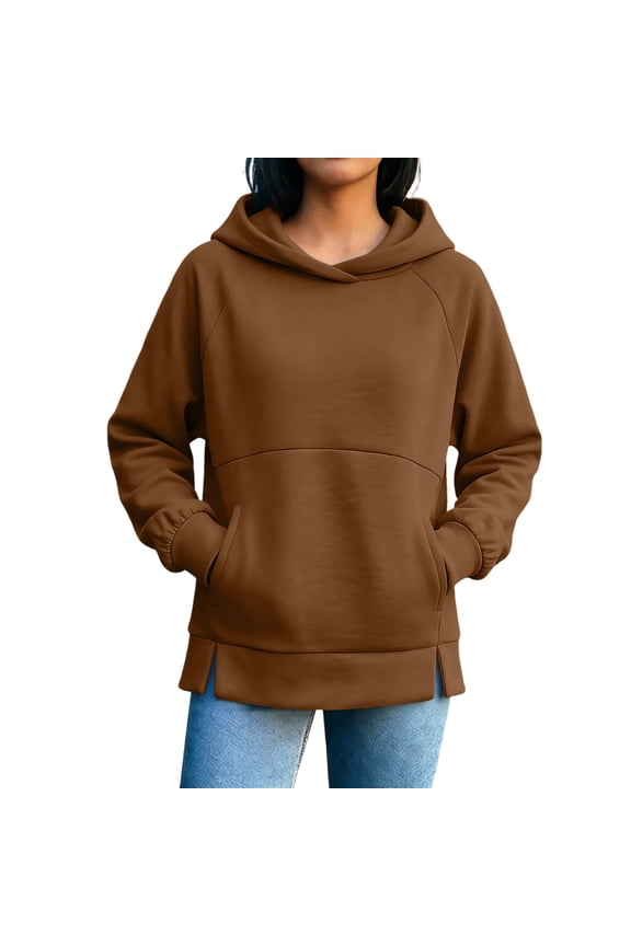 Women's Athletic Hoodies with Pocket Pullover Long Sleeve Hooded Blouses for Everyday Gym Workout Wear Fall Winter Casual Blouses