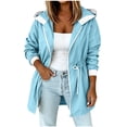 thumbnail image 1 of Guluxicc Women's Athletic Jackets Drawstring Full Zipper Long Sleeve Hoodie Jackets for Everyday Running Performance Wear Fall Winter Casual Outfits, 1 of 6