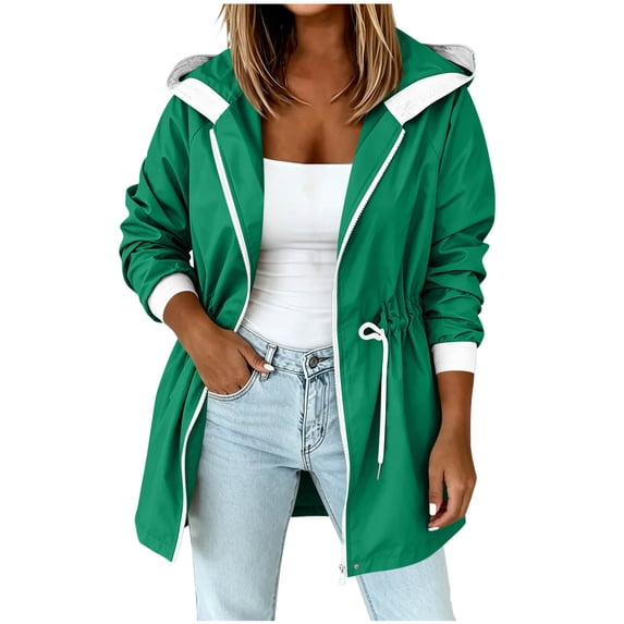 Guluxicc Women's Athletic Jackets Drawstring Full Zipper Long Sleeve Hoodie Jackets for Everyday Running Performance Wear Fall Winter Casual Outfits