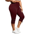 thumbnail image 1 of Guluxicc Women's Athletic Pants Elastic High Waisted Tie Side Straight Leg Cropped Trousers Summer Casual Outfits, 1 of 7