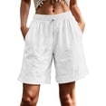 thumbnail image 1 of Guluxicc Women's Athletic Shorts with Pockets Elastic Waist Drawstring Straight Leg Gym Short Trousers for Summer Workout, 1 of 6
