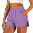 thumbnail image 1 of Guluxicc Women's Athletic Shorts with Pockets Elastic Waist Straight Leg Running Performance Short Trousers for Everyday Gym Workout, 1 of 6