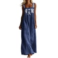 thumbnail image 1 of Guluxicc Women's Boho Embroidered Jumpsuit Wide Strap Sleeveless Wide Leg Long Jumpsuit with Pockets for Summer Vacation, 1 of 6