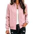 thumbnail image 1 of Guluxicc Women's Bomber Jackets Full Zipper Ribbed Cuffs Hem Long Sleeve Casual Jackets for Everyday Fall Winter, 1 of 6