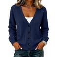 thumbnail image 1 of Guluxicc Women's Cardigan Sweaters Open Front Button Down V Neck Long Sleeve Knit Sweaters with Pockets for Everyday Fall Winter, 1 of 6