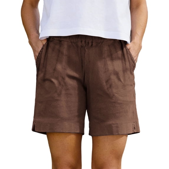 Guluxicc Women's Cotton Shorts with Pockets Elastic Waist Straight Leg Running Performance Short Trousers for Everyday Gym Workout
