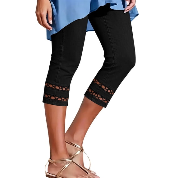 Guluxicc Women's Cropped Pants Elastic Waist Relaxed Summer Casual Capris for Everyday Wear