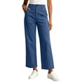 thumbnail image 1 of Guluxicc Women's Dress Pants Button Front Long Straight Leg Trousers Business Casual Wear for Summer Casual Outfits, 1 of 9