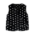 thumbnail image 1 of Guluxicc Women's Fleece Polka Dot Vests Button Down V Neck Sleeveless Jackets with Pockets for Everyday Fall Winter Vests, 1 of 5