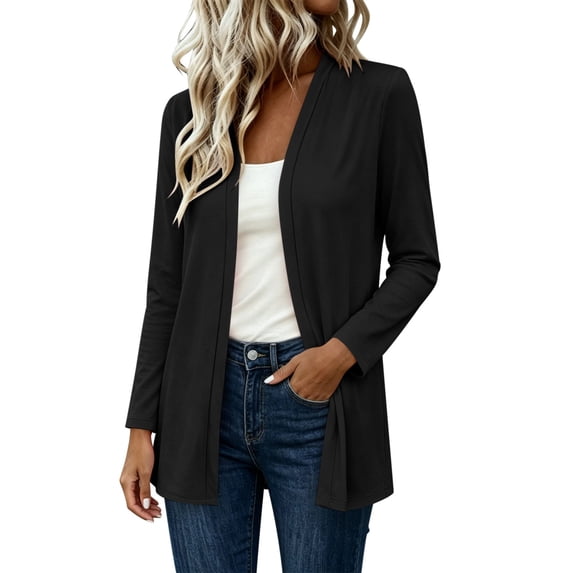 Guluxicc Women's Lounge Jackets Open Front Long Sleeve Everyday Wear Tops for Spring Summer Casual Outfits