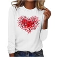 thumbnail image 1 of Guluxicc Women's Shirts Casual Crewneck Long Sleeve Valentine's Day Tops Trendy Fashion Graphic Pullover Shirts, White, 3XL, 1 of 3