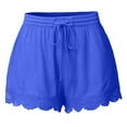 thumbnail image 1 of Guluxicc Women's Shorts Drawstring Elastic Waist Floral Lace Bottom Casual Shorts, S, 1 of 5