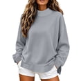 thumbnail image 1 of Guluxicc Women's Solid Sweatshirts Loose Mock Neck Ribbed Long Sleeve Sweatshirts for Everyday Fall Winter, 1 of 8