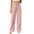 thumbnail image 1 of Guluxicc Dressy Pants for Women Button Front Long Straight Leg Business Casual Trousers for Golf Fall Winter, 1 of 5