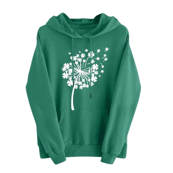 Guluxicc Women's St. Patrick's Day Sweatshirts Casual Long Sleeve Shirts Shamrock Clover Graphic Letter Printed Pullover Tops, M