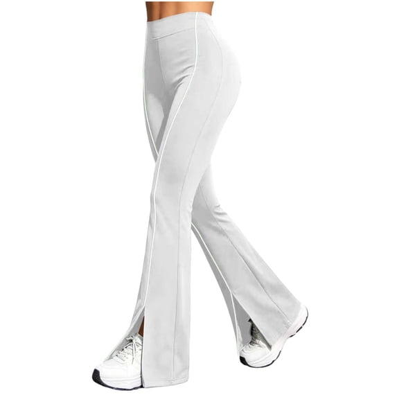 Guluxicc Women's Sweat Pants Tummy Control Elastic Waist Long Bootcut Leg Sweatpants for Everyday Wear Fall Winter