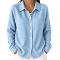 thumbnail image 1 of Guluxicc Women's Waffle Shirts Button Down Collared Long Sleeve Business Casual Shirts for Office Everyday Fall Winter, 1 of 5
