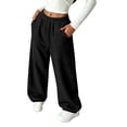 thumbnail image 1 of Guluxicc Women's Wide Leg Sweatpants with Pockets Drawstring Elastic Waist Solid Casual Sweatpants for Everyday Fall Winter, 1 of 5