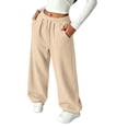 thumbnail image 1 of Guluxicc Women's Wide Leg Sweatpants with Pockets Drawstring Elastic Waist Solid Casual Sweatpants for Everyday Fall Winter, 1 of 5