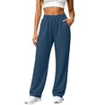 thumbnail image 1 of Guluxicc Women's Yoga Pants with Pockets Elastic Waist Drawstring Straight Leg Trousers for Running Workout Everyday Wear Fall Winter, 1 of 6