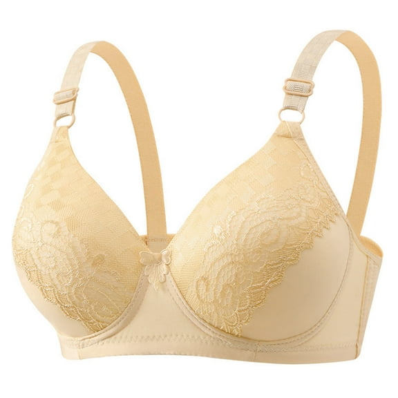 Guluxicc Womens Bras Everyday Bralette with Adjustable Straps No Underwire Wireless Bra, Beige, 38