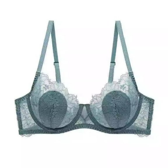 Guluxicc Womens Bras Lace Breathable No Underwire Bralette Wireless Everyday Bra, Blue, XL