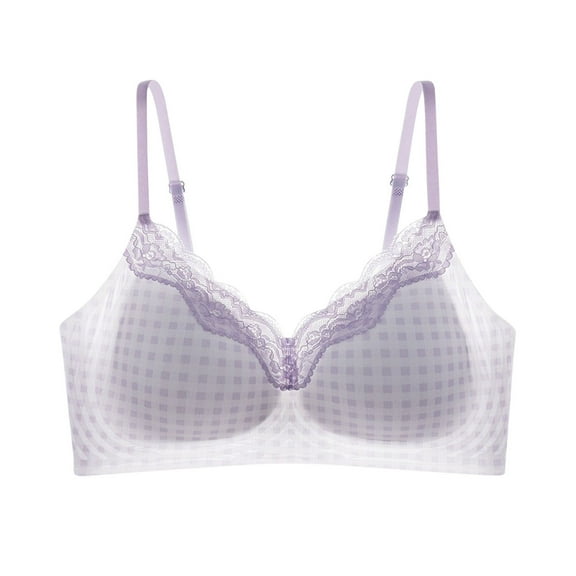 Guluxicc Womens Bras No Underwire Everyday Bra Wireless Bralette Push Up Bras, Purple, L