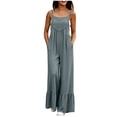 thumbnail image 1 of Guluxicc Womens Casual Loose Jumpsuits Summer Boho Ruffle Wide Leg Flowy Rompers Sleeveless Overalls with Pockets, 1 of 7