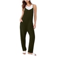 thumbnail image 1 of Guluxicc Womens' Casual Sleeveless Jumpsuits Spaghetti Strap Loose Romper Long Pants with Pockets, 1 of 7