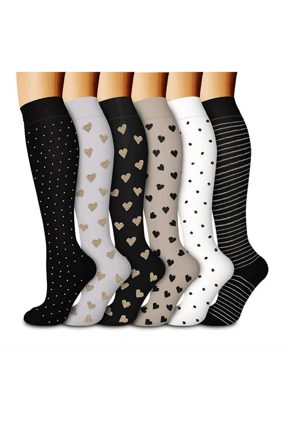 Womens Compression Stockings Knee High Fuzzy Socks Wool Knit Boot Thigh High Socks