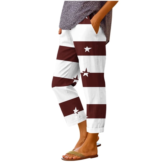 Guluxicc Womens Cotton Lounge Pants with Pockets Elastic Waist Drawstring Loose Straight Leg Trousers for Sleepwear