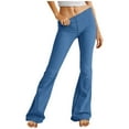 thumbnail image 1 of Guluxicc Womens Denim Pants Casual Stretch Wide Leg Pants Solid Color Business Work Jeans, Blue, L, 1 of 5