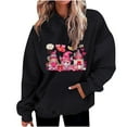 thumbnail image 1 of Guluxicc Womens Hoodies Casual Fashion Long Sleeve Hooded Sweatshirts Cute Valentines Day Pullover Tops, Black, 3XL, 1 of 4