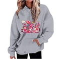 thumbnail image 1 of Guluxicc Womens Hoodies Casual Fashion Long Sleeve Hooded Sweatshirts Cute Valentines Day Pullover Tops, Gray, M, 1 of 4