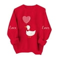 thumbnail image 1 of Guluxicc Womens Long Sleeve Sweatshirts Casual Cute Valentine's Day Graphic Print Pullover Tops, Red, L, 1 of 5