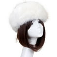 thumbnail image 1 of Guluxicc Womens Open Top Hats Solid Color Knit Cap Trendy Fashion Fake Fur Hat, White, 1 of 3