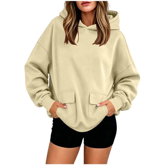 Guluxicc Womens Plain Hoodies Oversized Airplane Mode Travel Hoodie With Pockets or with Eye Mask Winter Fall Outfits Y2k Clothes