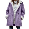 thumbnail image 1 of Guluxicc Womens Plus Size Jackets Casual Outdoor Long Sleeve Cardigan Jacket Outerwear Coat with Pockets, Purple, 3XL, 1 of 4