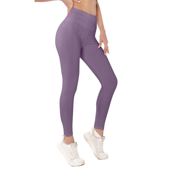 Guluxicc Womens Quick Dry Leggings Casual High Waist Stretch Leggings Slim Fit Athletic Pants, Purple, M
