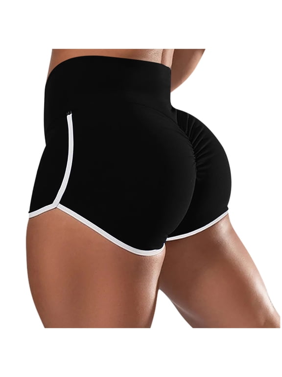 Womens Ruched Butt Lifting Gym Shorts Slim High Waisted Booty Yoga Shorts Workout Running Twerking Daisy Dukes Shorts Dolphin Pants