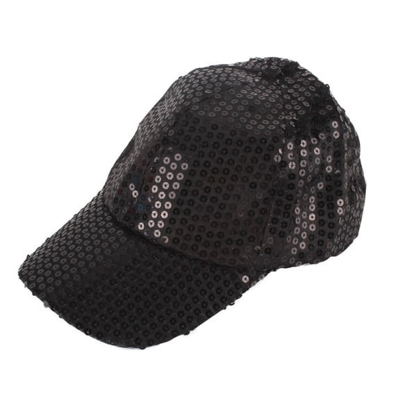 Guluxicc Womens Sequined Baseball Hats Mens Trendy Fashion Duckbill Cap, Black