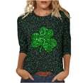 thumbnail image 1 of Guluxicc Womens St. Patrick's Day Tunic Tops Casual Round Neck Long Sleeve Shirts Shamrock Clover Graphic Print Pullover Tops, XL, 1 of 5