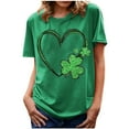 thumbnail image 1 of Guluxicc Womens St. Patricks Day Shirt Shamrock Printed Shirts Short Sleeve Graphic Tees Tops Cute Clover T-Shirt, XL, 1 of 4