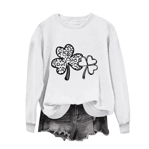 Guluxicc Womens Sweatshirts Casual Long Sleeve Round Neck Shirts St. Patrick's Day Graphic Pullover Tops, XS