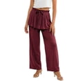 thumbnail image 1 of Guluxicc Womens Wide Leg Pants Elastic Waist Drawstring Ruffled Bottom Lounge Trousers Summer Casual Outfits for Everyday Wear, 1 of 5