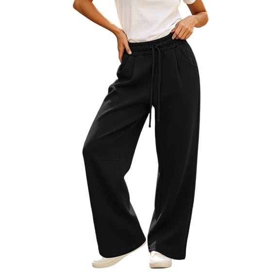 Guluxicc Yoga Pants for Women Loose Drawstring Elastic Waist Wide Leg Trousers for Everyday Lounge Wear Fall Winter