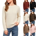 thumbnail image 1 of Guluxicc Kids Girls Cable Knit Sweater Long Sleeve Crew Neck Pullover Sweaters Fall Regular Tops 0-13Years, 1 of 6