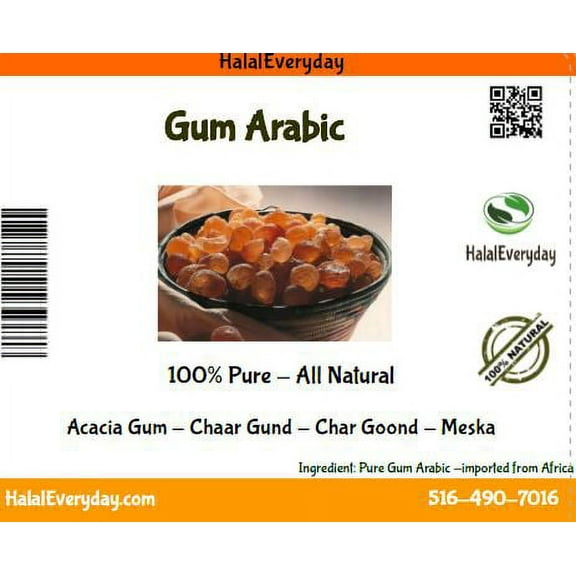 Gum Arabic - Arabic Gum - Aacia Gum, 8 oz. - 100% pure and food grade Natural Gum - Beautiful and Large Nuggets - Imported from Africa - By HalalEveryday