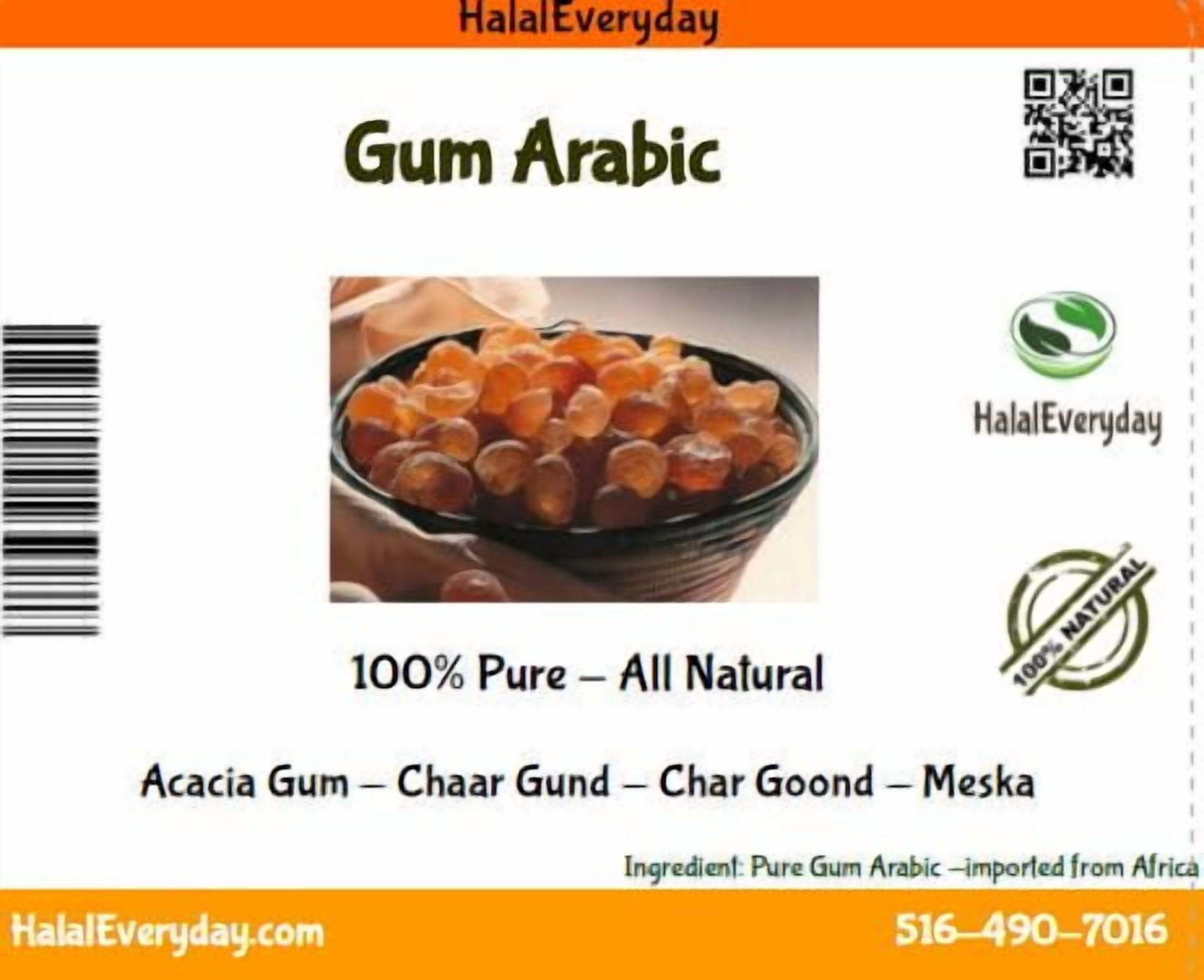 Gum Arabic - Arabic Gum - Aacia Gum, 5 lbs. - 100% pure and food grade Natural Gum - Beautiful and Large Nuggets - Imported from Africa - By HalalEveryday