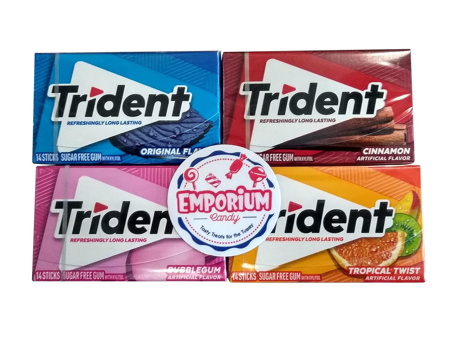 Gum Assortment - 1 Pack Each of Bubblegum Original Cinnamon Tropical ...